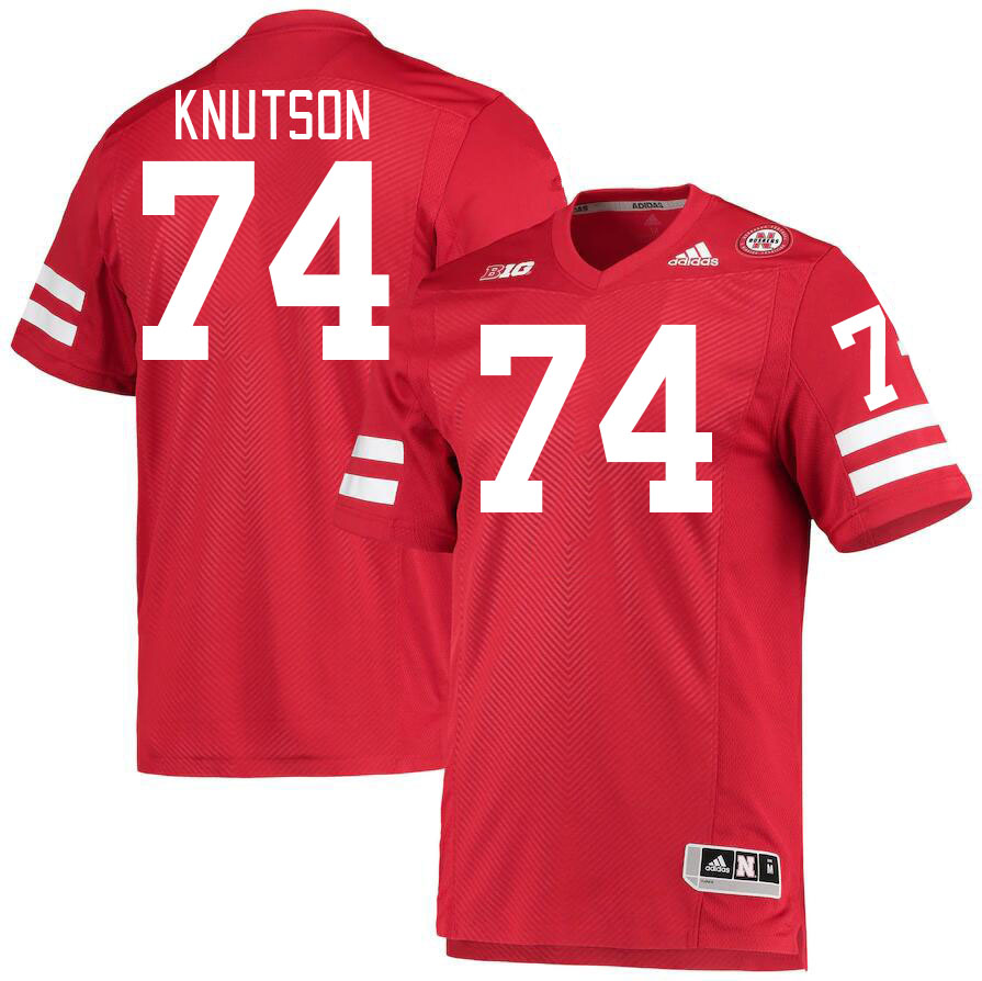 Men #74 Brock Knutson Nebraska Cornhuskers College Football Jerseys Stitched Sale-Red